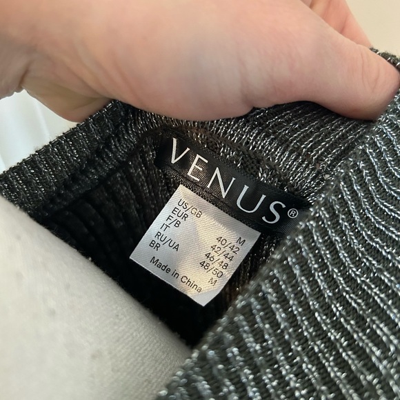 Venus green and silver wrap sparkly long sleeve sweater shirt - Picture 4 of 5